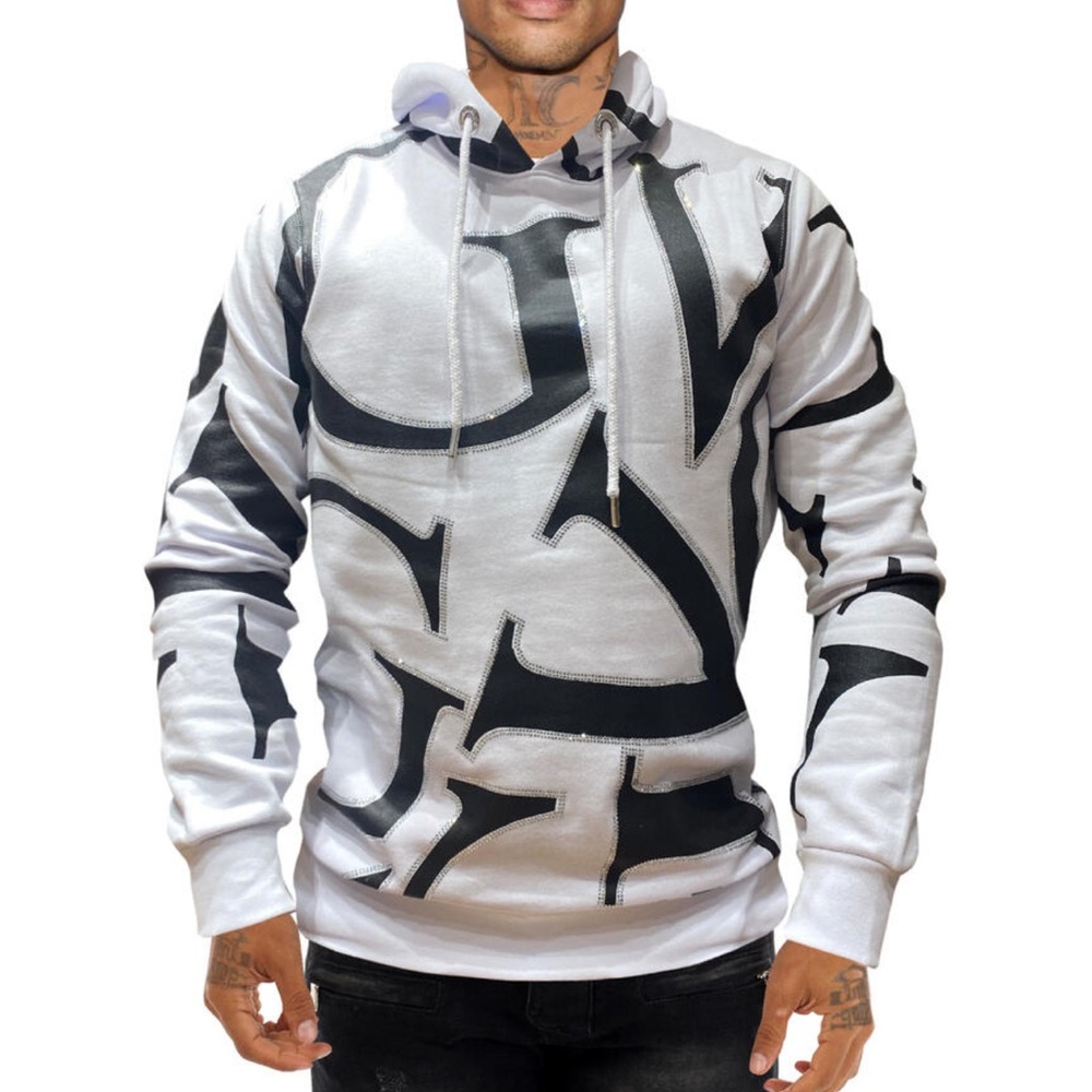 Men’s Black White Sweater Hoodie George V Designer Brand From Paris Rhines…